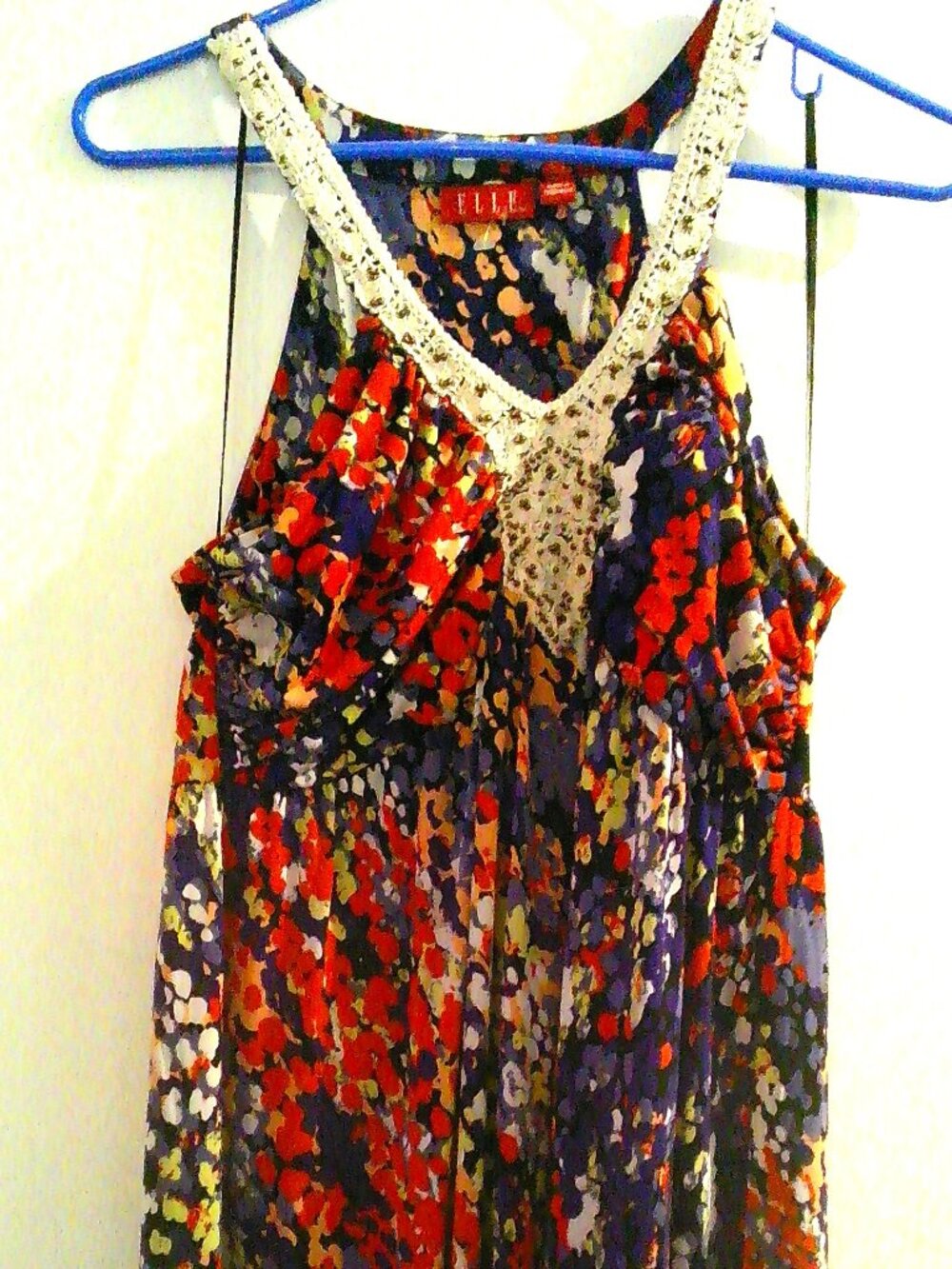 Elle Sleveless Multicolor Maxi Dress Women Size M